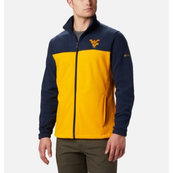 Columbia Jas Heren, Collegiate Flanker III Fleece - West Virginia University Donkerblauw Goud, 04ETL